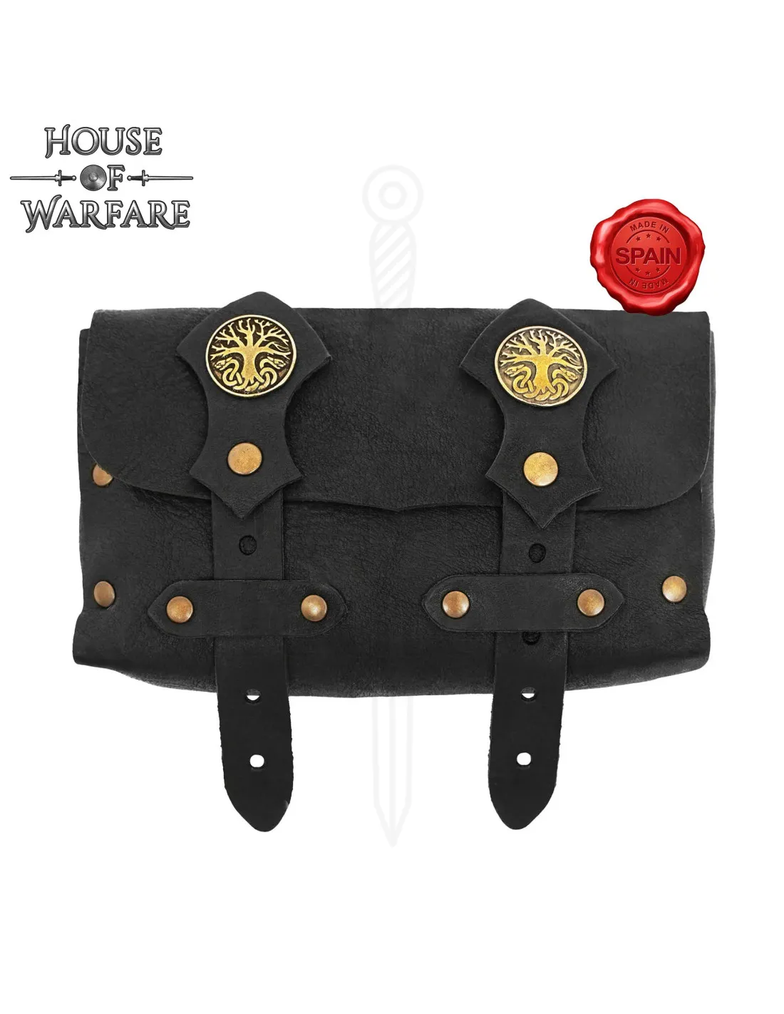 Sac ceinture Northern Adventurer en cuir - noir ⚔️ Boutique Épées