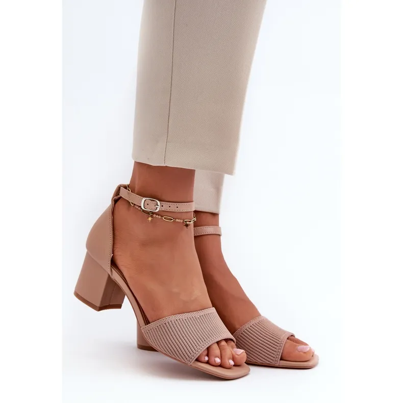 Sandales Femme à Talon Haut Beige Desvia