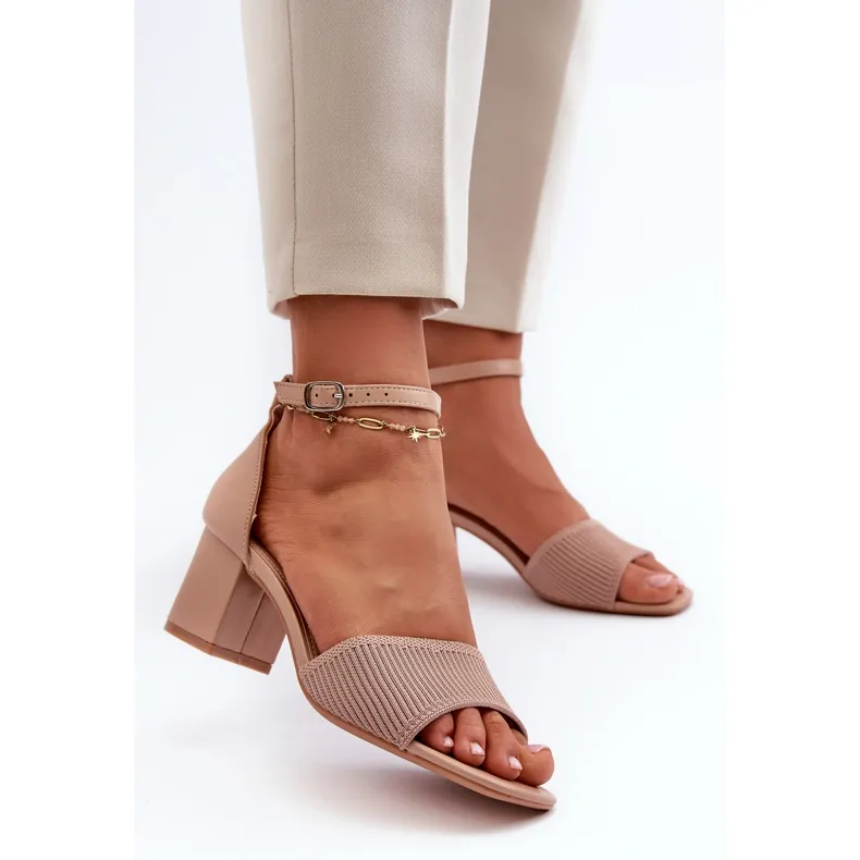 Sandales Femme à Talon Haut Beige Desvia