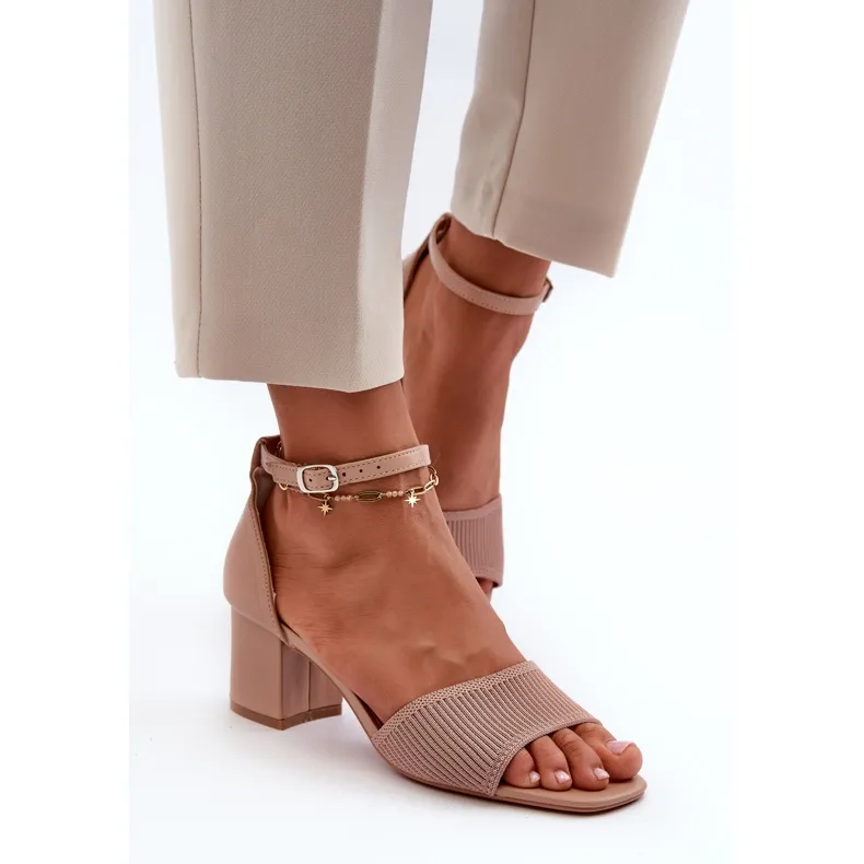 Sandales Femme à Talon Haut Beige Desvia