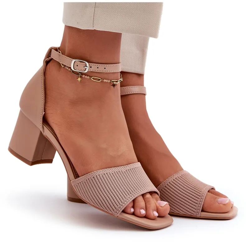 Sandales Femme à Talon Haut Beige Desvia