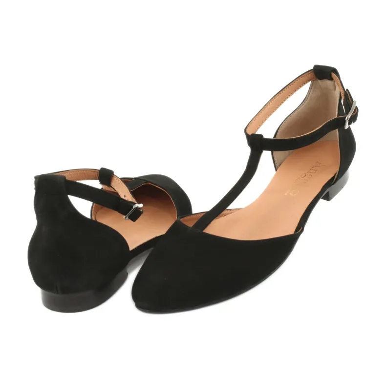 Sandales noires pour femmes Angello talon / orteils 2236 le noir