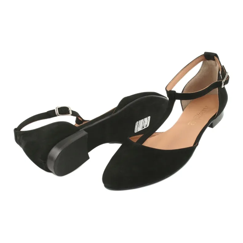 Sandales noires pour femmes Angello talon / orteils 2236 le noir