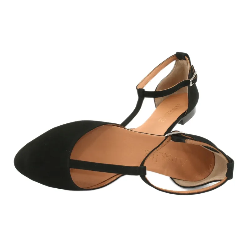 Sandales noires pour femmes Angello talon / orteils 2236 le noir