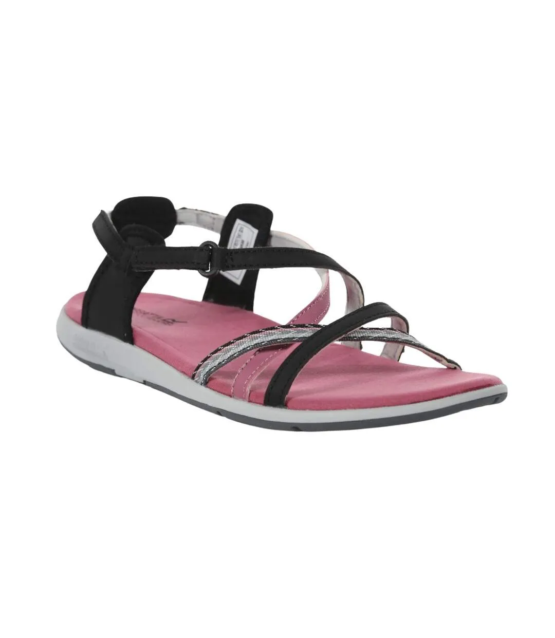 Sandales santa roma femme noir / rose clair vif Regatta