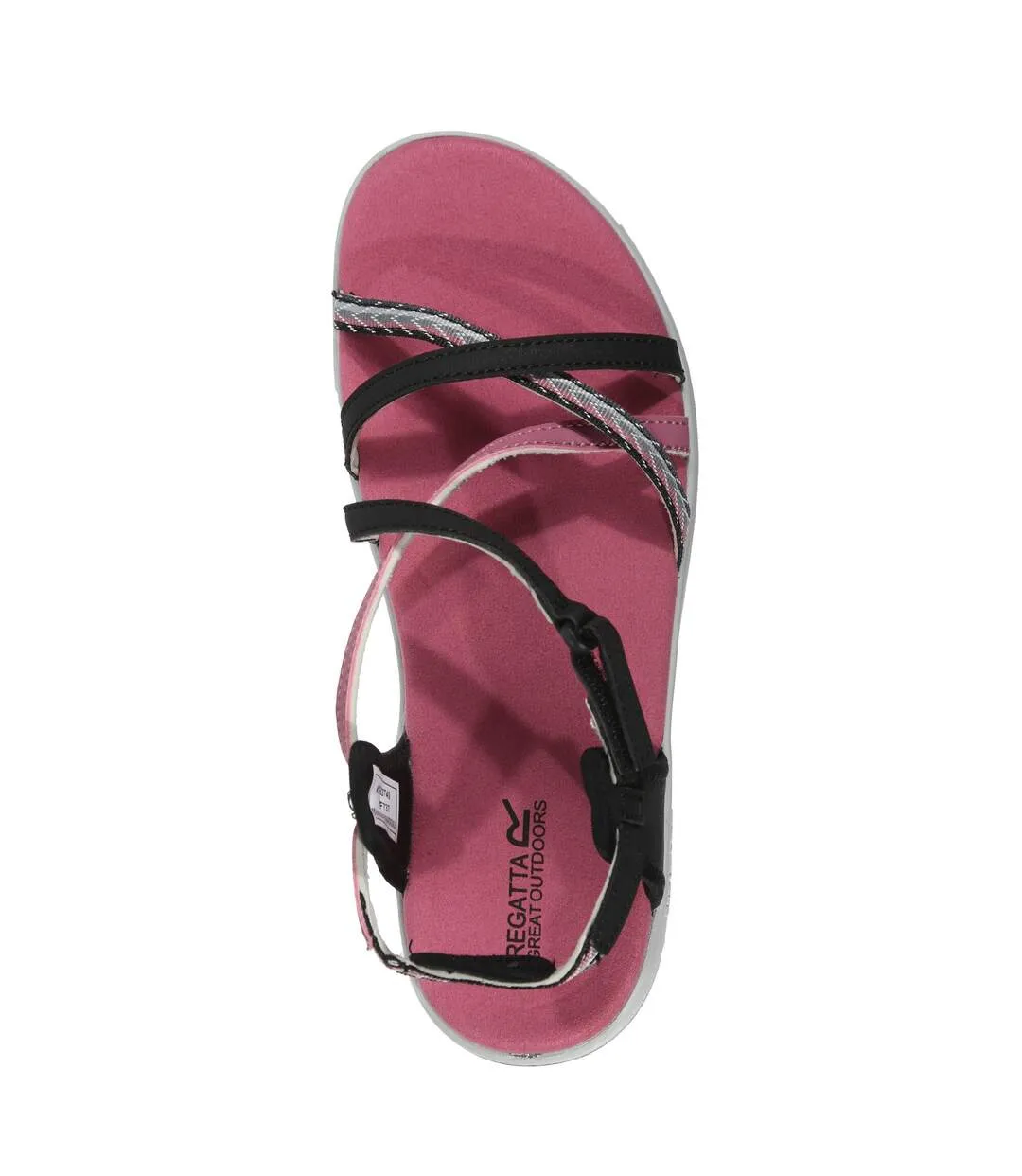 Sandales santa roma femme noir / rose clair vif Regatta