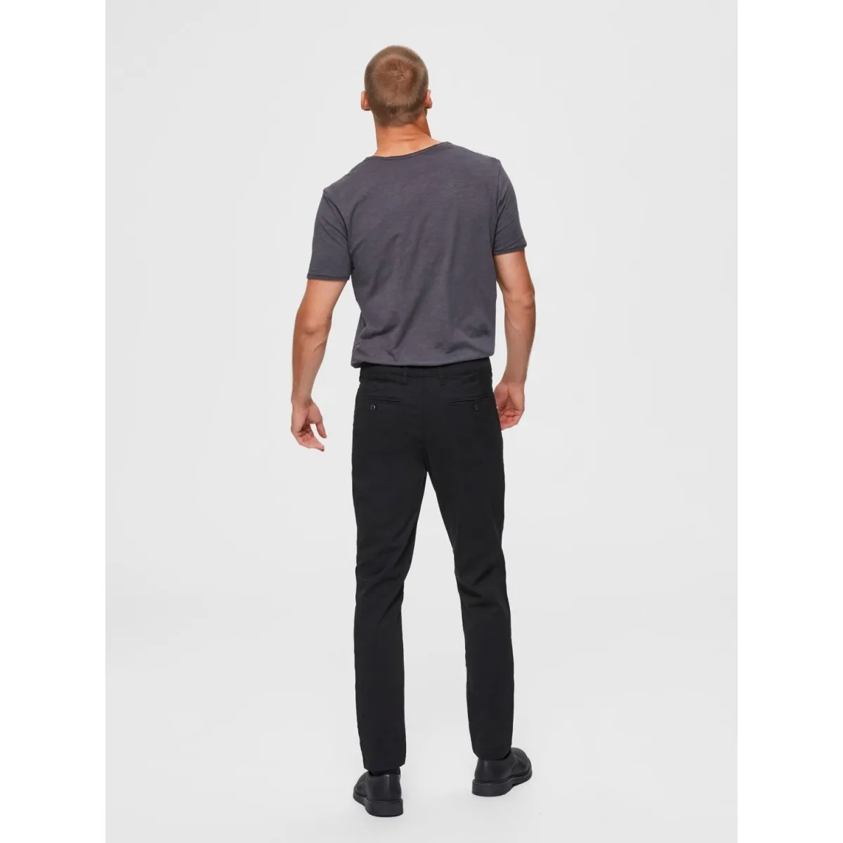 Selected homme - Pantalon chino ajusté noir