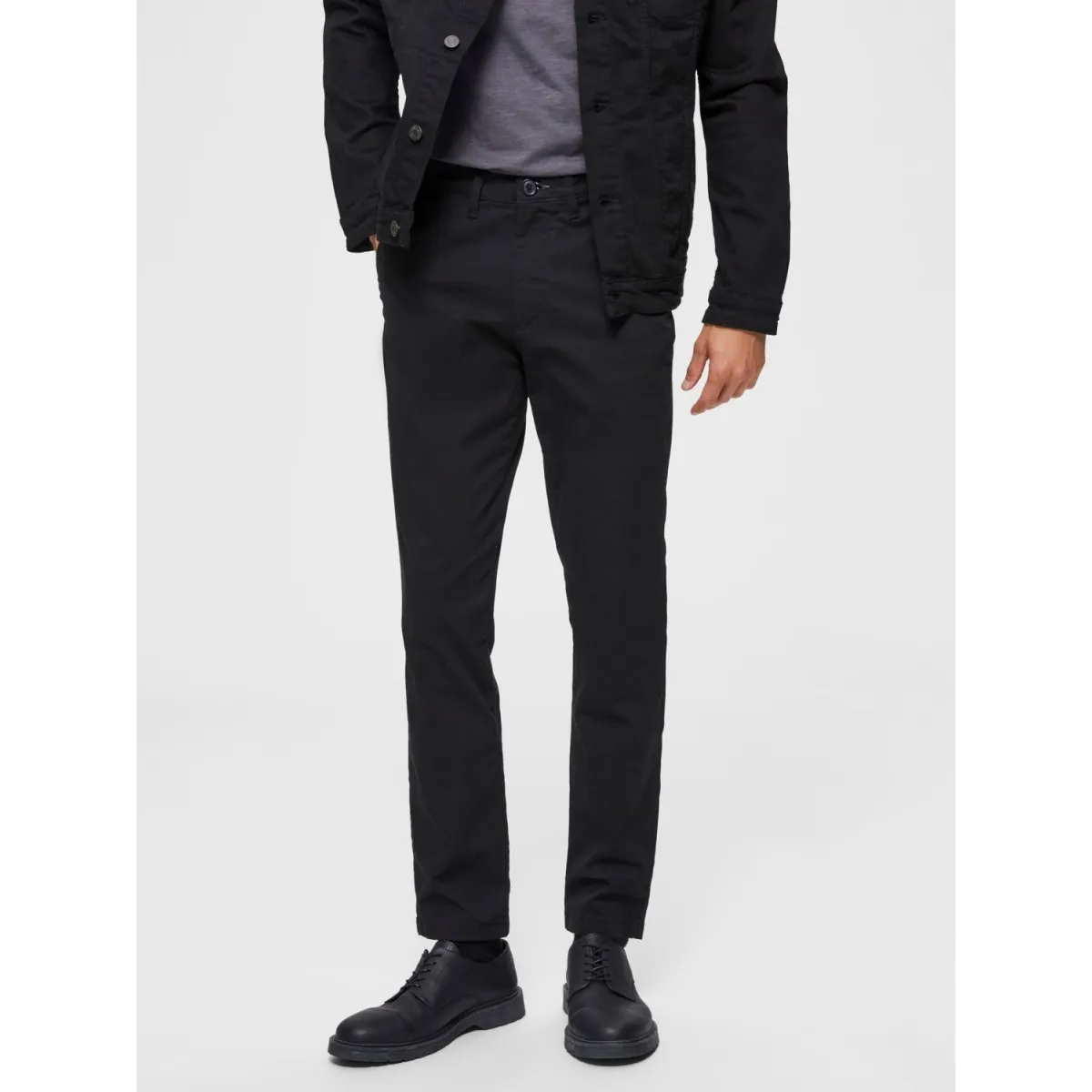 Selected homme - Pantalon chino ajusté noir