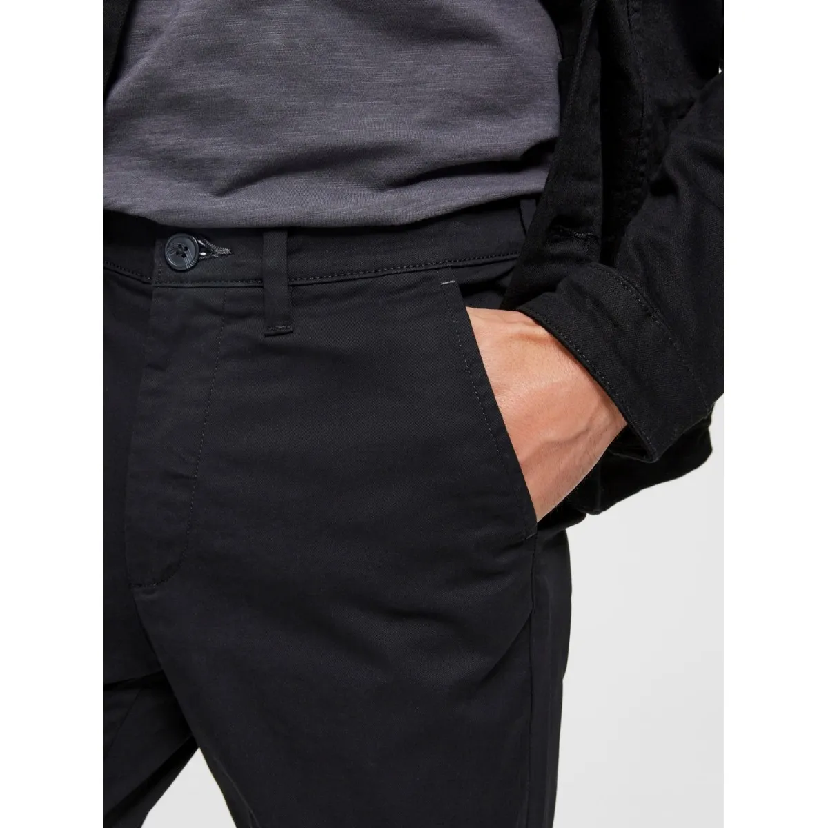 Selected homme - Pantalon chino ajusté noir