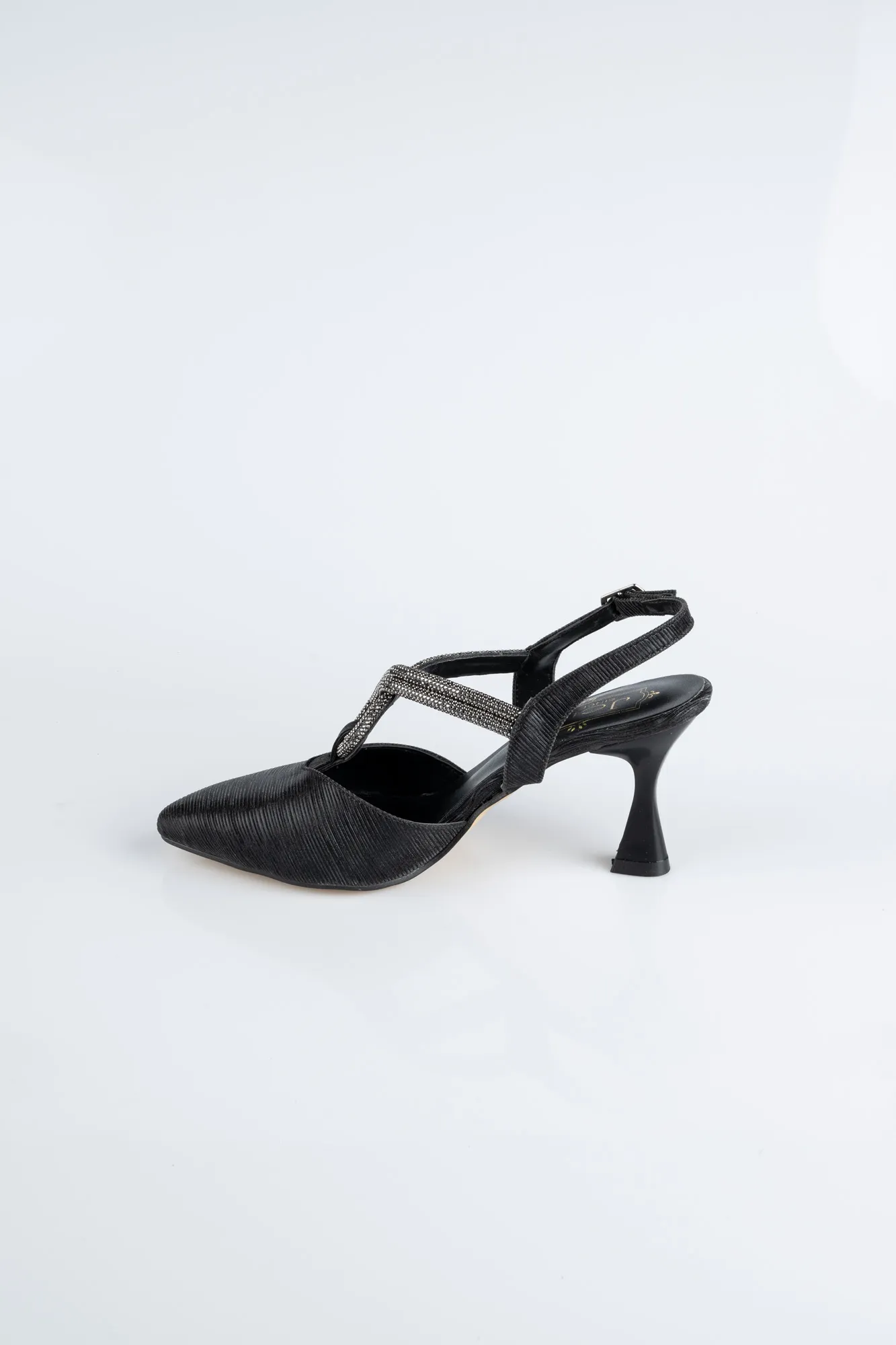 Stiletto Coupe Au Laser Noir MJL5161