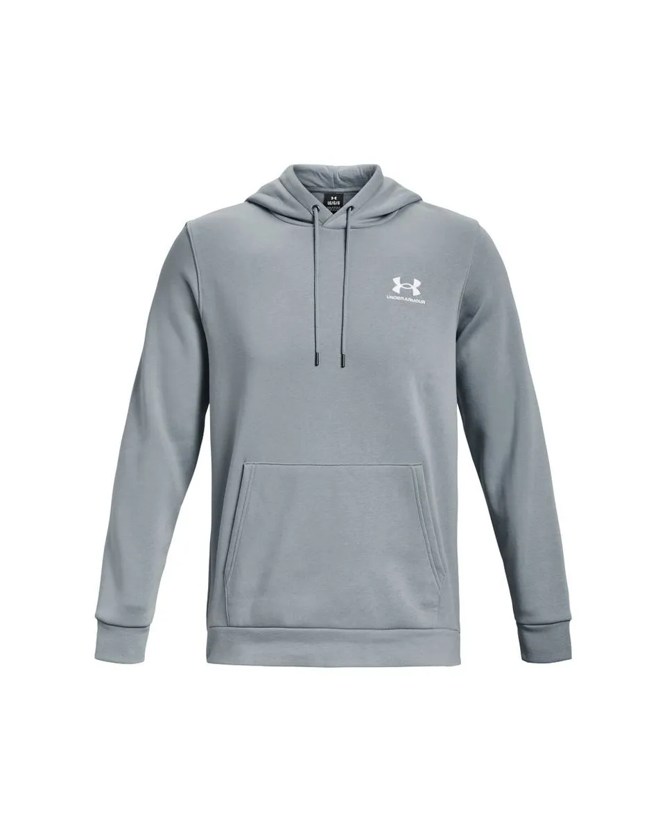 Sweat à capuche manches longues Homme UA ESSENTIAL FLEECE HOODIE Gris