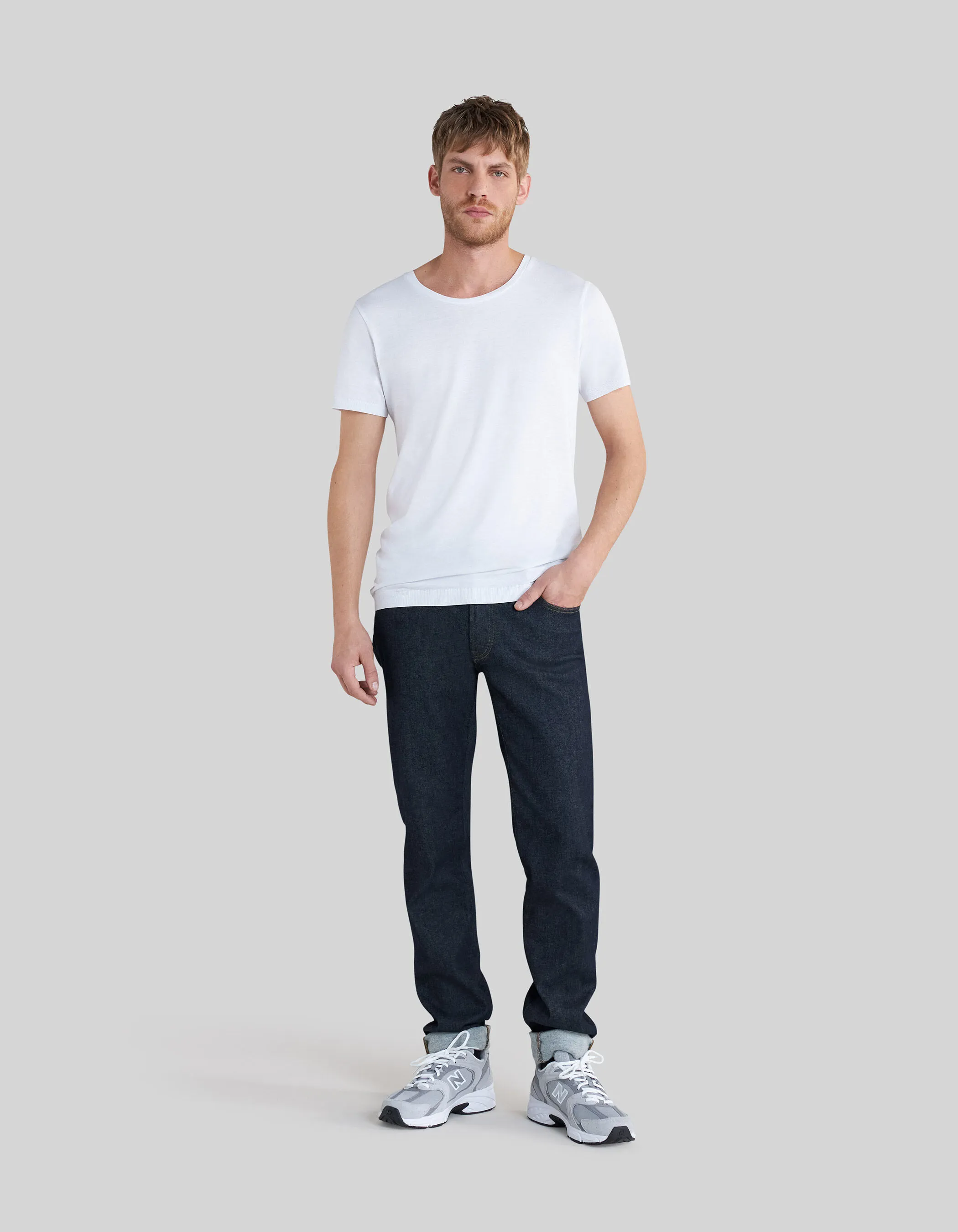 T-shirt blanc coton modal Homme