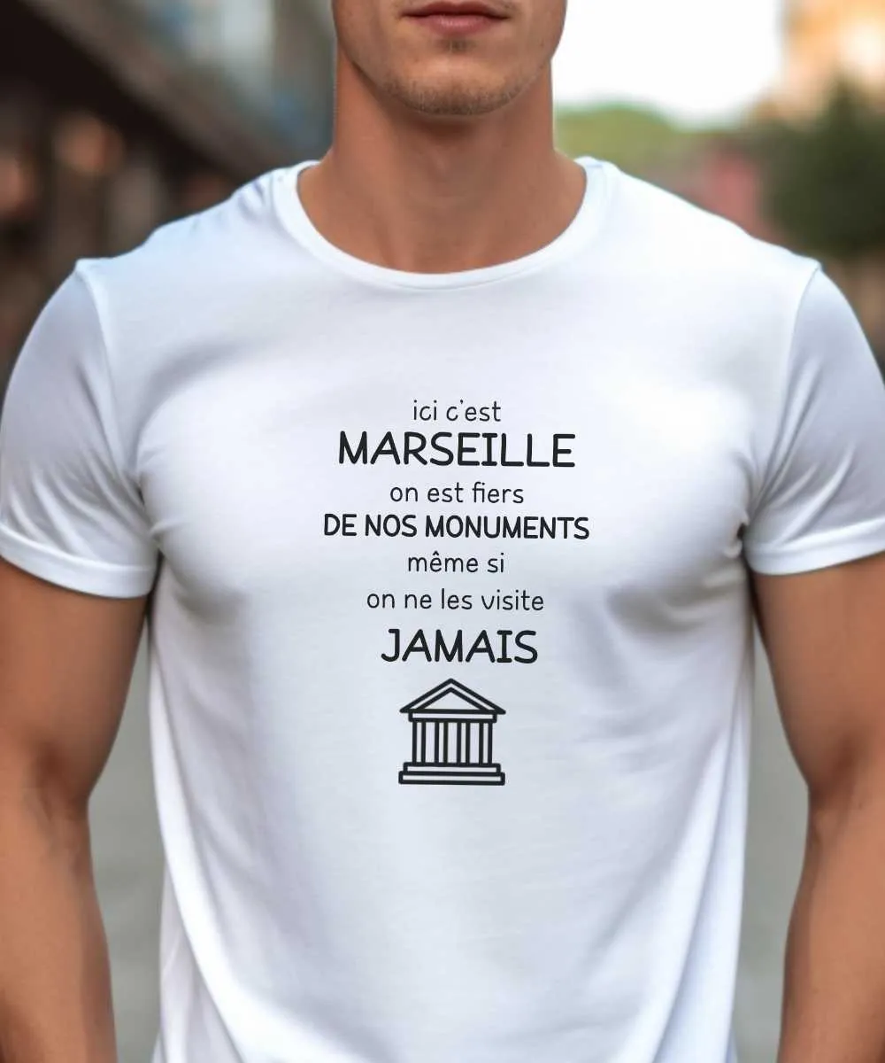 T-Shirt Ici c'est Marseille on est fiers de nos monuments même si on ne les visite jamais