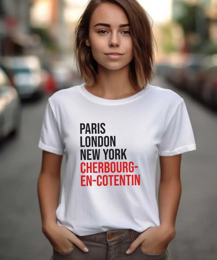 T-Shirt Paris London New York Cherbourg-en-Cotentin