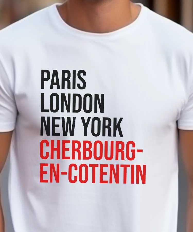 T-Shirt Paris London New York Cherbourg-en-Cotentin