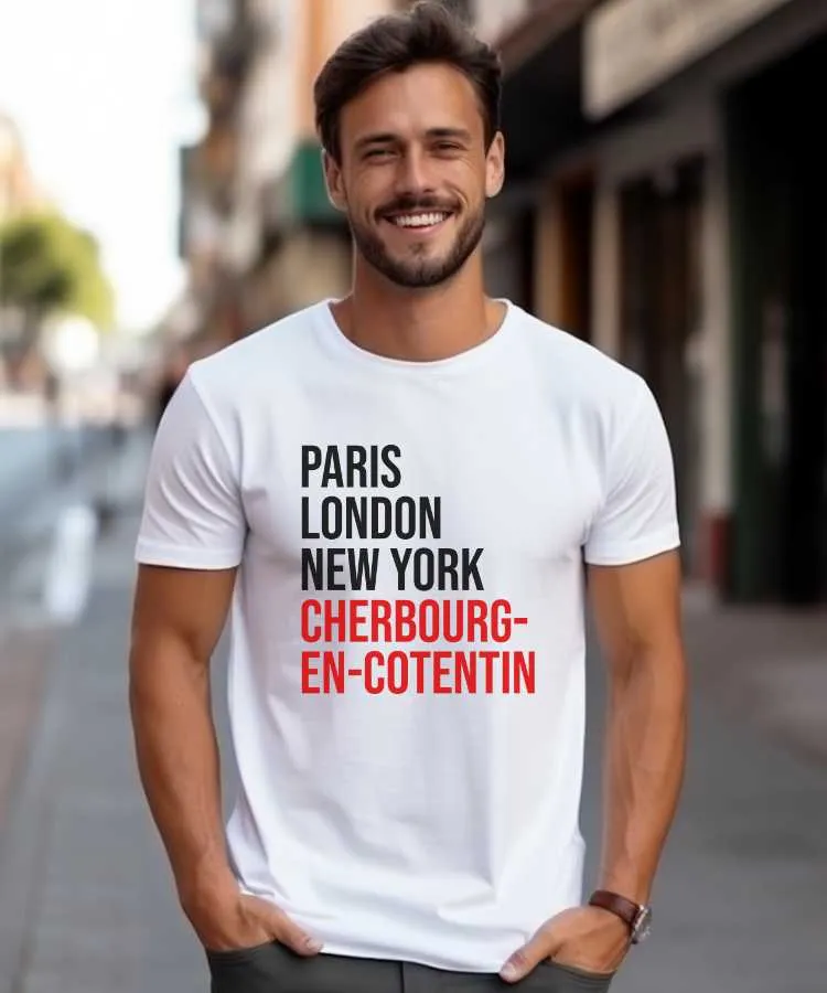 T-Shirt Paris London New York Cherbourg-en-Cotentin