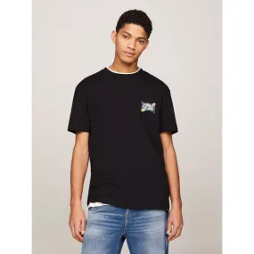 T-shirt regular logo à fleurs noir homme - Tommy Jeans | wimod