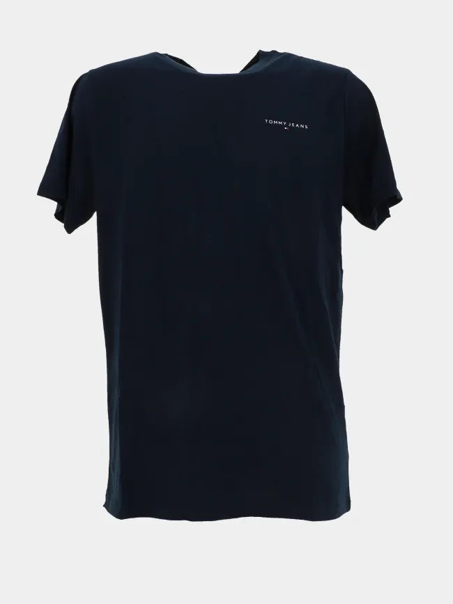 T-shirt slim linear logo bleu marine homme - Tommy Jeans | wimod