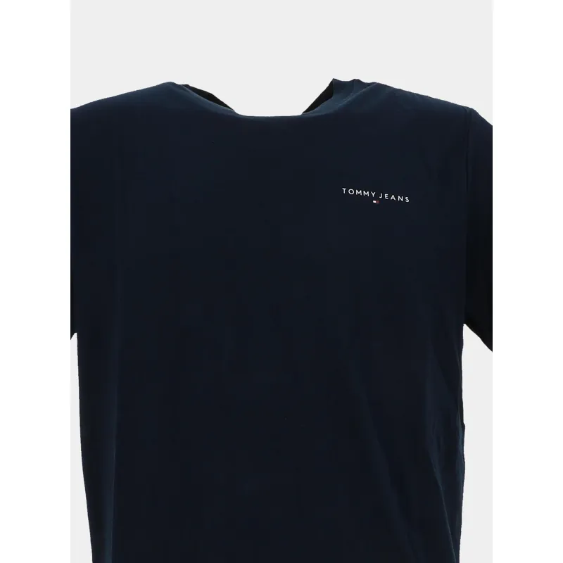 T-shirt slim linear logo bleu marine homme - Tommy Jeans | wimod