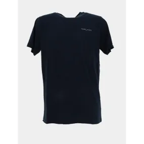 T-shirt slim linear logo bleu marine homme - Tommy Jeans | wimod