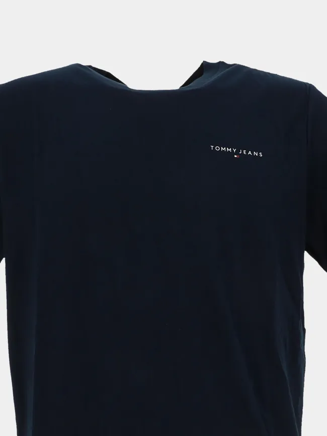 T-shirt slim linear logo bleu marine homme - Tommy Jeans | wimod