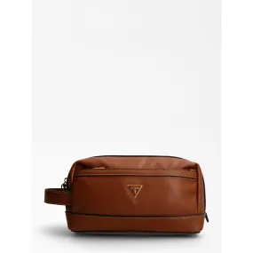 Trousse marron SCALA Guess Maroquinerie - Pochette & Sacoche Homme sur MenCorner