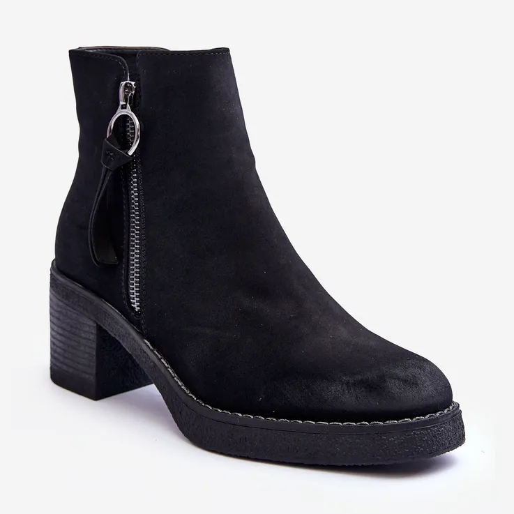 WS1 Bottes Classiques en Daim pour Femme Noir Limoso le noir