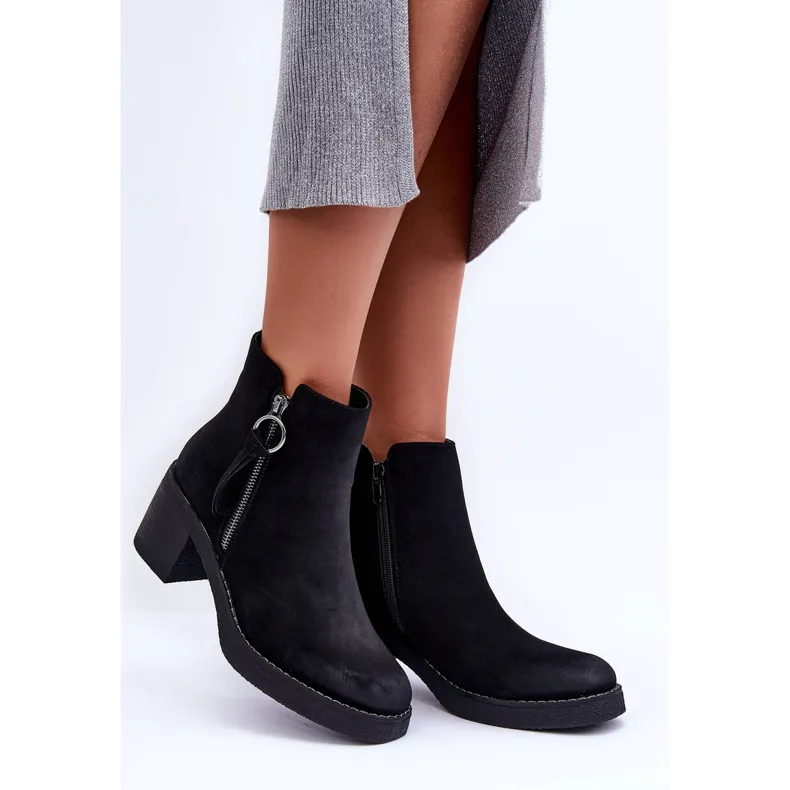 WS1 Bottes Classiques en Daim pour Femme Noir Limoso le noir