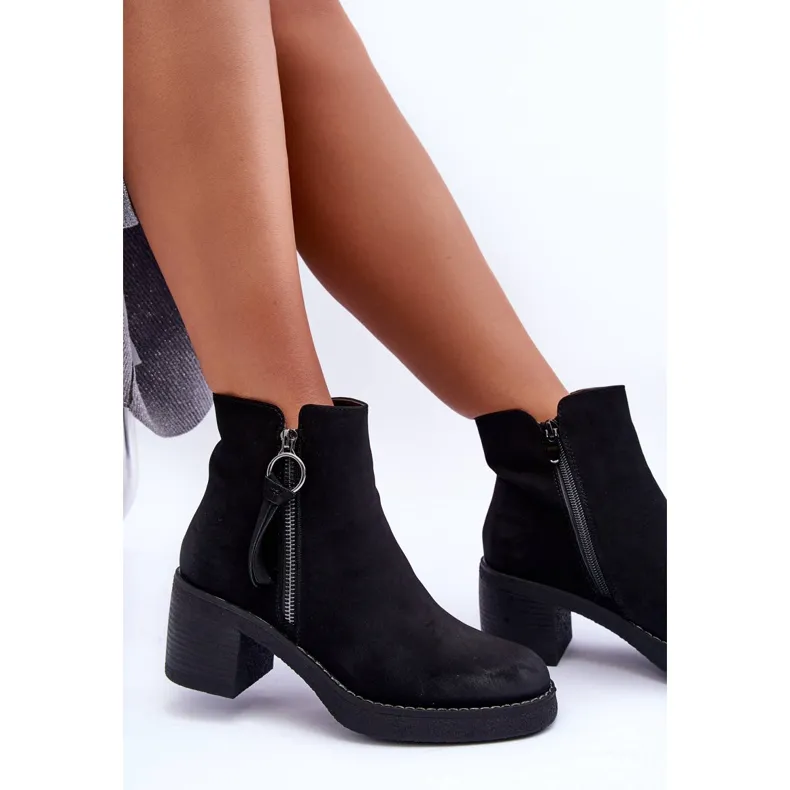 WS1 Bottes Classiques en Daim pour Femme Noir Limoso le noir